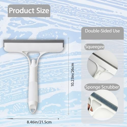 3 in 1 Window Cleaning Scraper,Multifunctional Spray Window Squeegee Cleaner Tool,Mirrors Scraper,Squeegee and Scrubber Spray Bottle Window Squeegee for Glass Doors,Glass Cleaner Tool