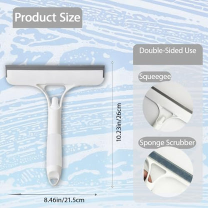 3 in 1 Window Cleaning Scraper,Multifunctional Spray Window Squeegee Cleaner Tool,Mirrors Scraper,Squeegee and Scrubber Spray Bottle Window Squeegee for Glass Doors,Glass Cleaner Tool