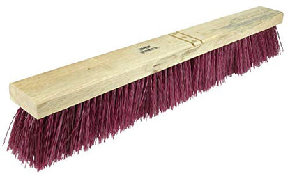 Weiler 44587 24" Block Size, Hardwood Block, Medium Maroon Polypropylene Fill, Contractor Coarse Sweeping Broom - style: Medium Maroon Polypropylene