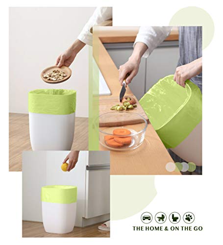FORID 2.6 Gallon Compostable Garbage Bags, 150 Count, 5 Rolls – Green, Small, Durable, Thick, Unscented Trash Bags, 10 Liter - For Kitchen, Bathroom, Home, Office - style: 2.6 Gal (150 Count)