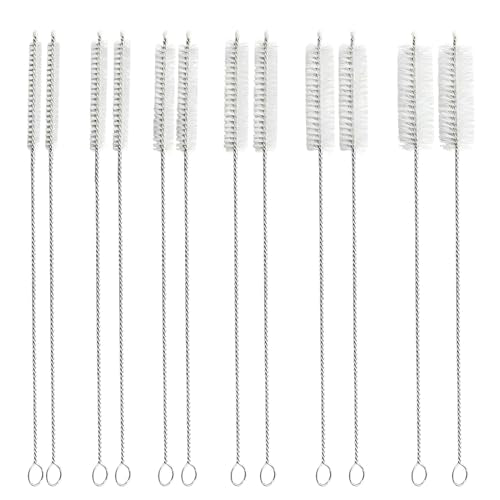 12-Pack Long Straw Cleaner Brush, Extra Long 12 Inch Cleaning Brushes with 6 8 10 12 15 20mm Wide Bristle Head, Flexible Straw Brush Set for Tumblers and Water Bottles