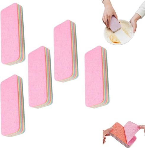 12 Layer Microfiber Sponge, Layered Sponge Rag, Microfiber Sponge Block, Peelable Microfiber Sponge Tearable Cloths, Non-Scratch Tearable Cloth Rag for Kitchen, Car Wash Towel (Large) - color: Large