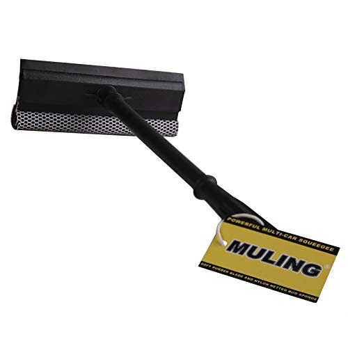 Window Squeegee Cleaning Tool 2 in 1 Window Cleaning Car Squeegee Windshield Cleaning Sponge and Rubber Squeegee,Black, Auto Squeegee - color: Black