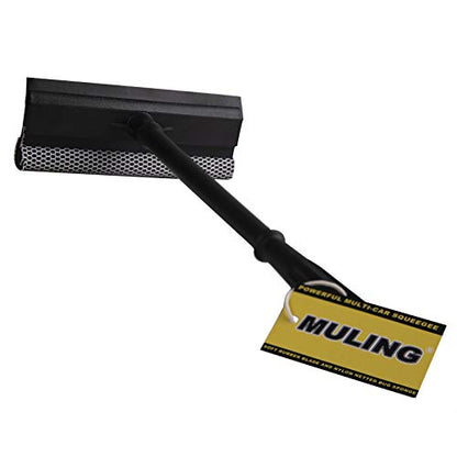 Window Squeegee Cleaning Tool 2 in 1 Window Cleaning Car Squeegee Windshield Cleaning Sponge and Rubber Squeegee,Black, Auto Squeegee - color: Black