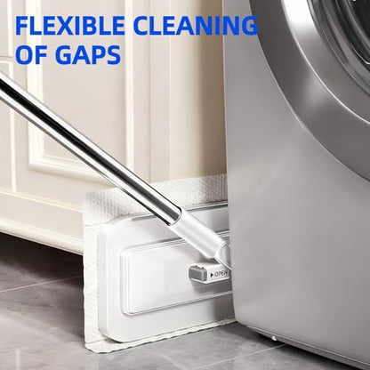 Press Grip Mini Mop for Tight Spaces – 39in Compact Handle, One-Click Zero-Touch Cloth Change Flat Map, Compatible with Tissues/Wipes/Old Cloths/Disposable Pads, Wet/Dry Cleaning (10 Reusable Cloths) - size: 39in Short Handle Mini Mop with 10 Reusable Clo