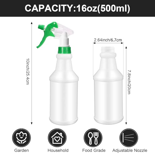 Rtteri 24 Pcs 16 Oz Plastic Spray Bottle for Cleaning Solutions Bulk Empty and Reusable Leak Proof Spraying Bottles for Cleaning, Water, Auto Details, Commercial, Bathroom(Green,Black) - color: Green,Black