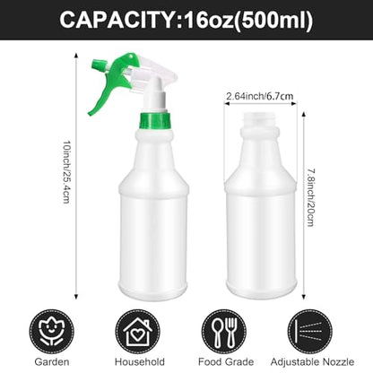 Rtteri 24 Pcs 16 Oz Plastic Spray Bottle for Cleaning Solutions Bulk Empty and Reusable Leak Proof Spraying Bottles for Cleaning, Water, Auto Details, Commercial, Bathroom(Green,Black) - color: Green,Black