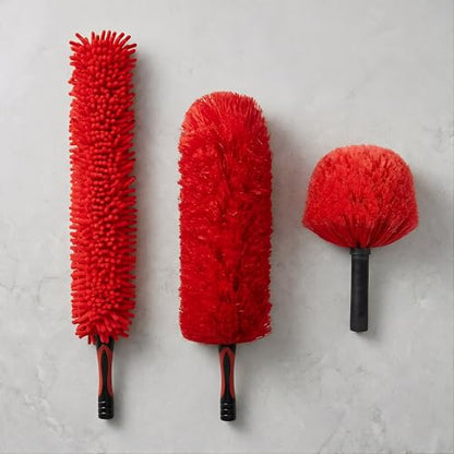 12 FT Cobweb Duster with Extension Pole, 20 FT High Reach Ceiling Fan Cleaner Duster for Home, 3.5-12 FT Extendable Pole with 3 Pcs Dusting Tools, Cubweb Brush, Feather Dusters, Ceiling Fan Duster - size: 12 FT