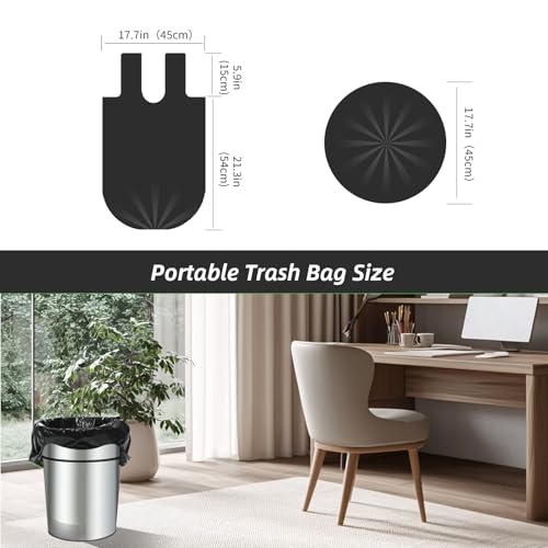MakMeFre 5Rolls 4Gallon Portable Trash Bags,Thicken Small Garbage Bags for Office,Bedroom,Kitchen Waste Bin(150Counts,Black) - style: 4Gallon(150Counts)BlackColor