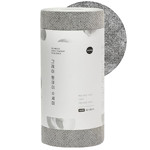 DEARCUS One Day Scrubber Disposable Dishcloth Sheets – Odor-Free Lint-Free Non-Scratch Melt-Blown PP Cleaning Cloths for Dishes, Cookware, Cooktop & Bathroom | Gray, 1 Pack 60 Sheets (~2 Month Supply) - style: 1 Pack 60 Sheets