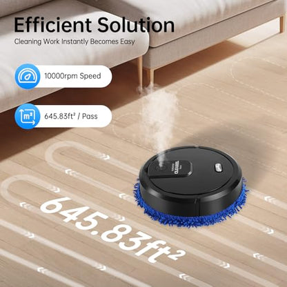 Smart Quiet Mopping Machine Wet & Dry USB Rechargeable | Efficient USB Rechargeable Mop Machine Large Areas with Spray Humidifying Suitable for Home & Office Floors