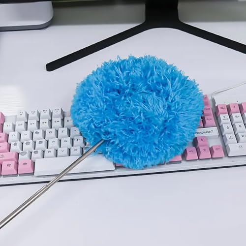 Duster Mop with Extension,Dust Mop Reusable Fan Cleaning Tool for Home, Car, Office, Blades, Windows, Glass Furniture,Blue - color: Blue