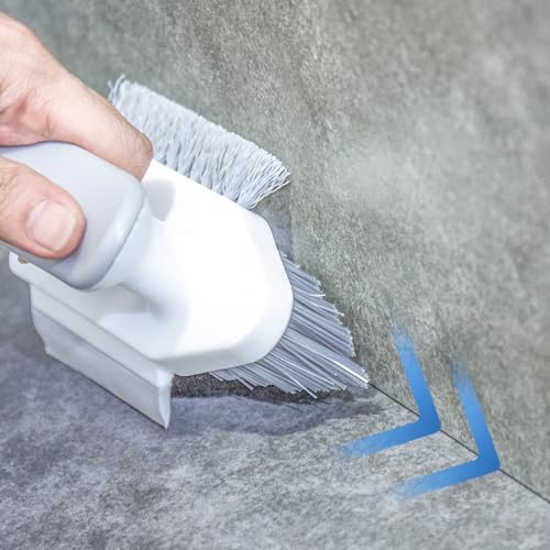 Multi-Purpose Bathroom and Window Groove Cleaning Brush, Ergonomic Handle with Stiff Bristles for Deep Cleaning, Grey White - color: Grey White