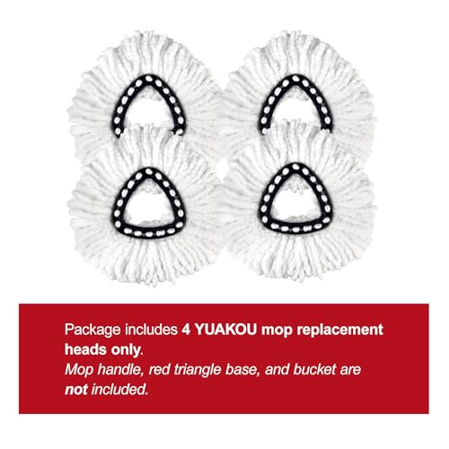 4-Pack Mop Replacement Heads for Ocedar Mop Replace Head EasyWrin Spin Mop Heads Replacements, Easy Cleaning Mop Head Replacement - size: 4 Count (Pack of 1)