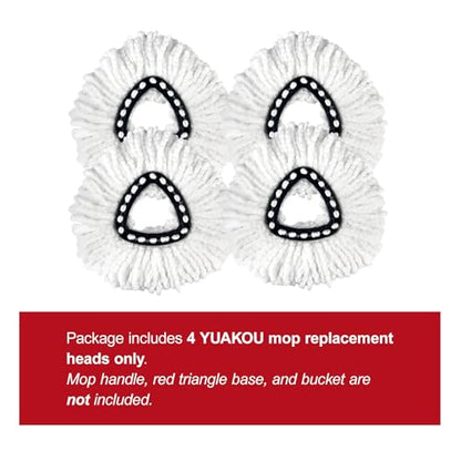 4-Pack Mop Replacement Heads for Ocedar Mop Replace Head EasyWrin Spin Mop Heads Replacements, Easy Cleaning Mop Head Replacement - size: 4 Count (Pack of 1)