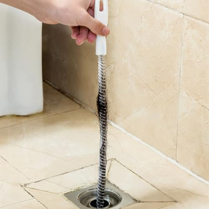 Flexible Drain Snake Cleaner Brush - Reusable Pipe Clog Remover Tool for Sink, Shower & Bathtub, Effective Hair & Debris Cleaning Accessory