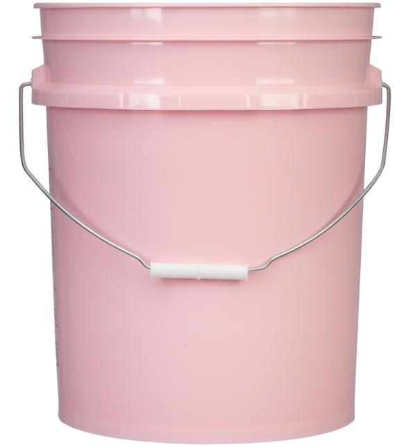 House Naturals Food Grade 5 Gallon Pink Bucket Container- Made in USA. Bucket only, no lid. - color: Pink