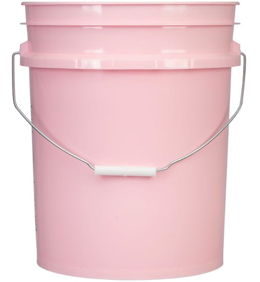 House Naturals Food Grade 5 Gallon Pink Bucket Container- Made in USA. Bucket only, no lid. - color: Pink