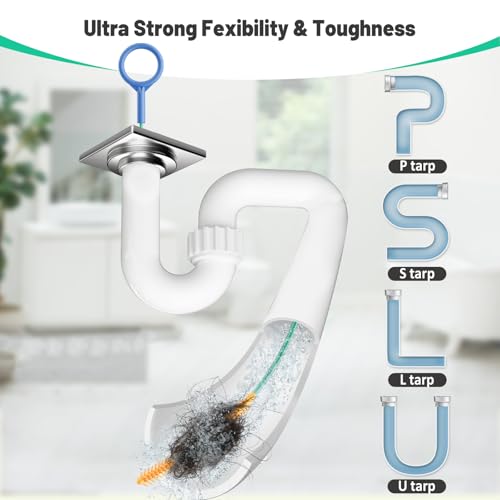 Drain Snake Hair Drain Clog Remover (5 Pack), 2026 Upgraded 30-Inch Reusable Sink Snake – Anti-Break Metal Core & Nylon Layer, Flexible Drain Cleaner Tool for Bathroom Sink, Tub, Shower Pipe Clogs