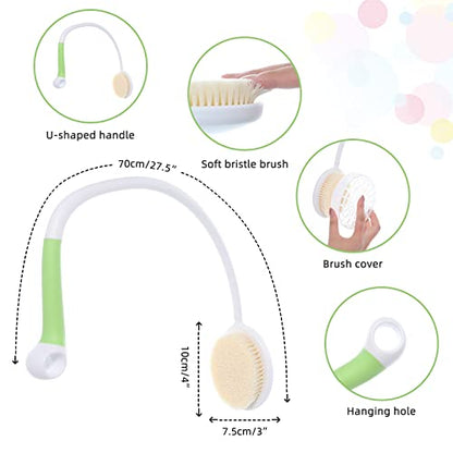 Fanwer 2 Pack Back Scrubber for Shower with Long Handle, 27.5" Long Handle Back Bath Brush for Elderly, Disabled, Limited Mobility, Post-Surgery, Frozen Shoulder,Arthritis,Men and Women - size: 2pcs 27.5"