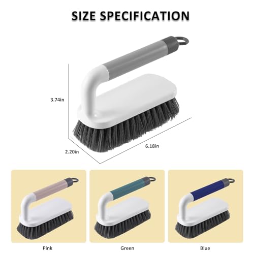 Scrub Brush, Scrubbing Cleaning Brushes, Heavy Duty Cleaning Brushes with Handle, for Shower, Bathroom, Carpet, Kitchen and Bathtub Scrubber, 2 Pack (Blue) - color: Blue