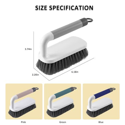 Scrub Brush, Scrubbing Cleaning Brushes, Heavy Duty Cleaning Brushes with Handle, for Shower, Bathroom, Carpet, Kitchen and Bathtub Scrubber, 2 Pack (Pink) - color: Pink