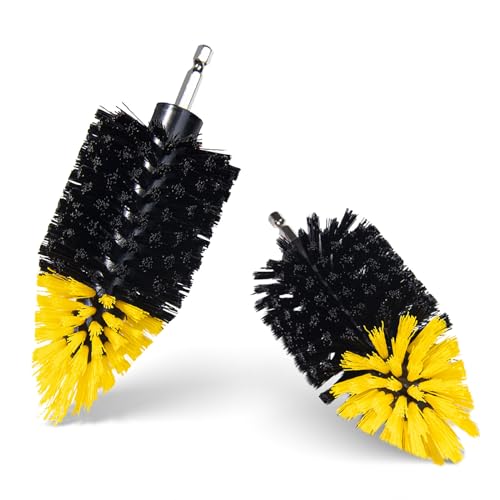 2PACK Tile Corner Drill Brush,Upgraded Powerful Scrubber Brush Made to Tackle Corner Stains,Cleaning Corner of Grout, Tiles, Sinks, Bathtub, Bathroom, Kitchen - size: 2PCS Brush