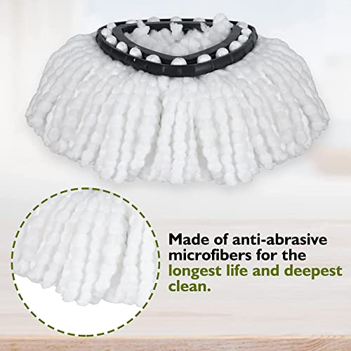 4 Pack EasyWring Spin Mop Refill Replacement Heads - Microfiber, Compatible with Triangle Spin Mop, Multi-Surface Cleaning - color: 4 Pack