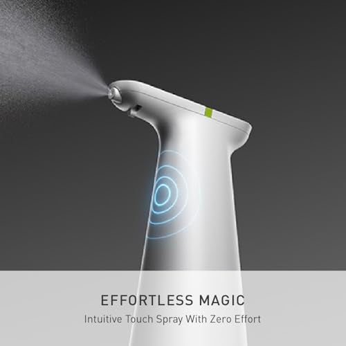simplehuman Sensor Spray, Automatic Continuous Spray Bottle, Intuitive Touch, Superfine Mist, Wide-Coverage Cone & Ultra-Precise Jet, Refillable & Rechargeable, for Cleaning, Plants & Hair, White - color: White