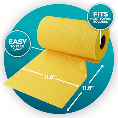 200 Pack Microfiber Cleaning Cloth Roll - Tear Away Reusable Paper Towels Washable, 11.8" Ultra Absorbent Cleaning Supplies for Housekeeping, Cleaning Rags Microfiber Towel, Lint Free Cloth Value Pack - color: Gray + Yellow