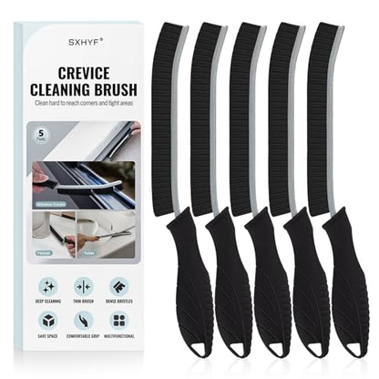 SXhyf Cleaning Brush - Hard Bristle Crevice Cleaning Brush, Multifunctional Gap Scrub Brush, Kitchen Essentials, Bathroom Cleaner Tools for Household Use, Home, Window, Toilet, Stove - color: Black Bristle Black Handle