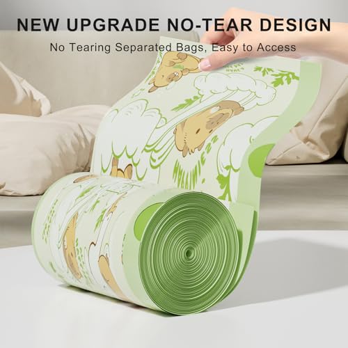 4 Gallon Trash Bags Drawstring, Portable Small Trash Bags with Wormwood Capybara Pattern, Tear-Free, Leakproof & Durable for Bathroom, Office, 50 Counts - style: Capybara-4 Gallons
