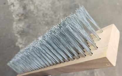 12" Heavy-Duty Rough Surface Floor Brush,Stainless Steel Wire Large Deck Scrub Brush 12" x 2.7” Removes Snow, Dirt & Grime on Drivways, Steps, Patios, Decks, Tile, Cement Without Stick (12") - size: 12"