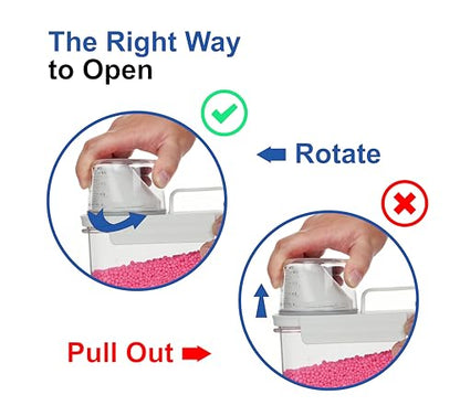 Laundry Detergent Dispenser, Liquid Laundry Container & Powder Soap Dispenser, 2 Pack Plastic Laundry Storage for Laundry Room Organization, Fabric Softener Dispenser (2.3L)
