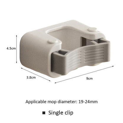 Broom Holder Wall Mount Mop and Command Broom Hanger Organizer Wall Mount Self Adhesive (Single clip+double clip) - size: 1 Single clip + 1 Double clip