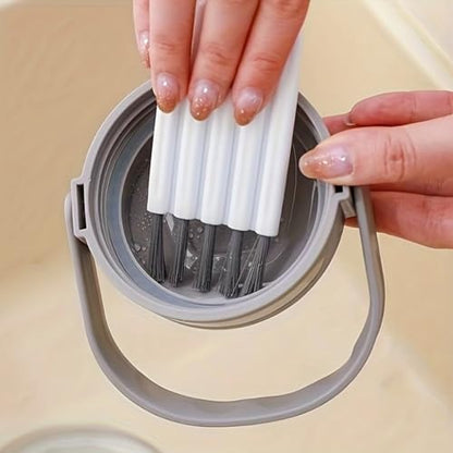 3PCS Cleaning Brush Keyboard Cleaner, Multi-Function Cleaner Tool Kit, Flexible Crevice Brush for Window Track, Cup Lids, Bottle Groove, Household Cleaning Tools (White)