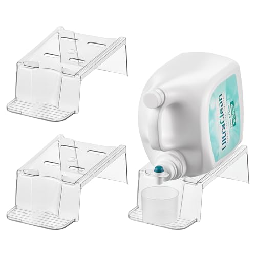 iDesign Laundry Detergent Holder, Clear, 3-Pack | Liquid Detergent Stand, Laundry Room Organization - color: Clear, style: Pack of 3