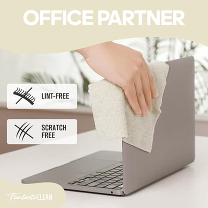 Fantasticlean Microfiber Cleaning Cloth Roll 4 Rolls 240 Pack, Tear Away Paperless Towels, 8" x 8", Reusable Washable Rags, House Kitchen, Pet, Office, Indoor Outdoor, Compact and Portable (Off-White) - color: 4 Off-white