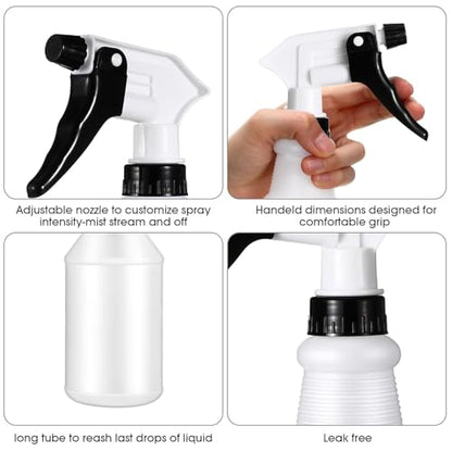 Yinder 18 Pcs 16 Oz Plastic Spray Bottle Bulk Empty Refillable Spray Bottles for Cleaning Solution Leak Proof Water Sprayer with Adjustable Nozzle Mist/Stream Mode(Black) - color: Black