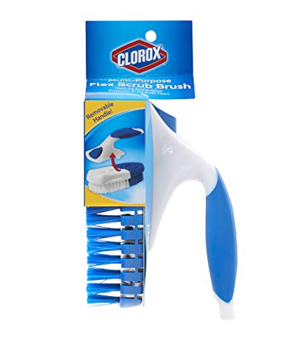 Clorox Multipurpose Flex Scrub Handheld Cleaning Brush with Removable Handle, Blue/White - size: 1 Count (Pack of 1)