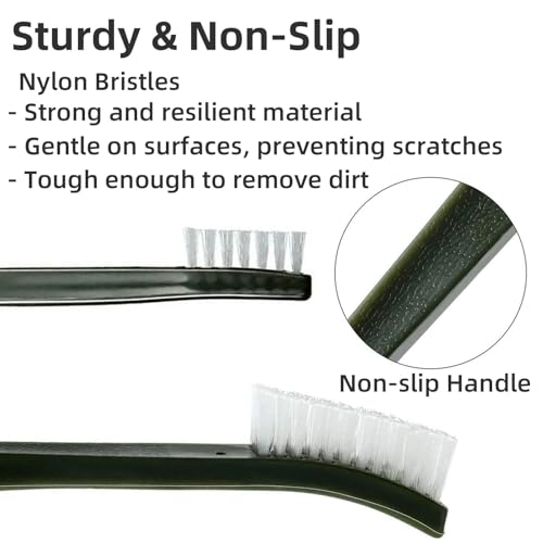 6 Pack Miaozhun Double-Ended Gun Cleaning Brush, 7 Inch White Nylon Bristle Brushes, Gun Cleaning Supplies Kit, All Purpose Crevice and Detail Cleaning Brushes - color: White Nylon Brush-6pack