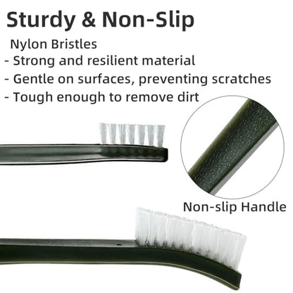 6 Pack Miaozhun Double-Ended Gun Cleaning Brush, 7 Inch White Nylon Bristle Brushes, Gun Cleaning Supplies Kit, All Purpose Crevice and Detail Cleaning Brushes - color: White Nylon Brush-6pack