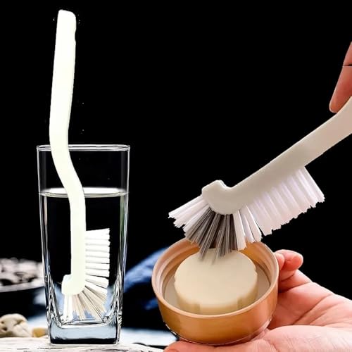2 Pack Kitchen Scrub Brush - Stiff Bristles for Tight Spaces, Multi-Purpose Cleaning Tool for Sink, Tiles, Shower & Bottles - size: 2 Pack