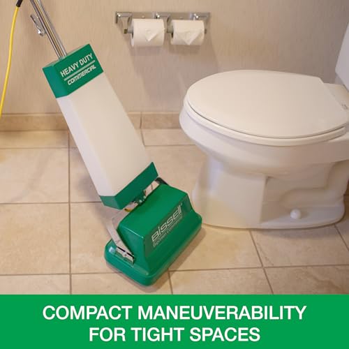Bissell BigGreen BGFS5000 Portable Two Brush Floor Scrubber & Polisher, Polypropylene, 13"" W x 7"" D x 44"" H, White & Green