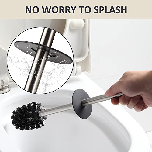 BGL Toilet Brush Holder Freestanding,Brushed Nickel,304 Stainless Steel,SUS304 Toilet Bowl Brush and Holder for Bathroom - Space Saving,Sturdy,Deep Cleaning,Covered Brush - color: Brushed Nickel