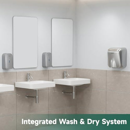 anydry Commercial Automatic Soap Dispenser Large 34oz/1000ml Capacity Wall-Mounted Touchless Liquid Dispenser for High-Traffic Restrooms, Offices, Hospitals Model AD1220S Silver - color: Silver