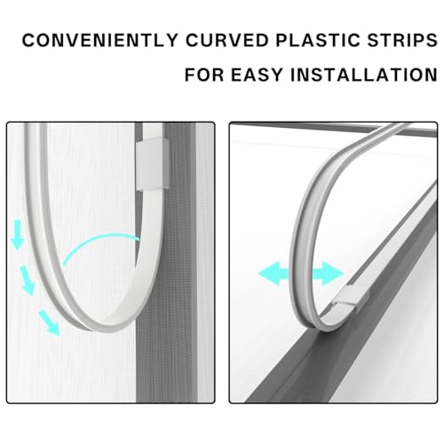 Adjustable DIY Magnetic Window Screen Replacement Window Screens 48" * 72" with White Window Frames Fiberglass Mesh for House Windows - size: 72"x48"