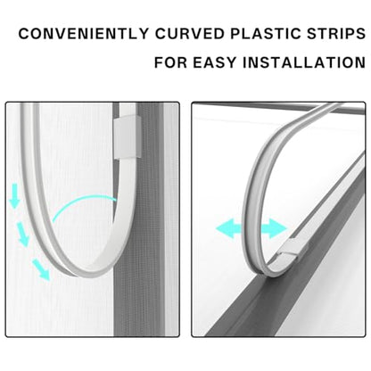 Adjustable DIY Magnetic Window Screen Replacement Window Screens 48" * 72" with White Window Frames Fiberglass Mesh for House Windows - size: 72"x48"