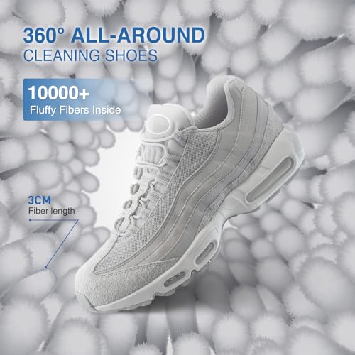 Teletrogy Shoe Laundry Bags for Washing Machine, Reusable Laundry Shoe Bag for Washer and Dryer, Fluffy Fibers 360° Wrap Around Cleaning, Adjustable Protective Shoe Trees - Home Dorm Travel, Gray - color: Gray