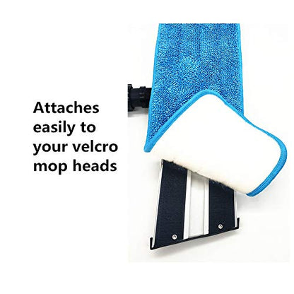 Microfiber Mop Pad 18" Inch for Wet Dry Mops Floor Cleaning Pads Reusable Compatible with Bona Floor Care System (6 Pack)